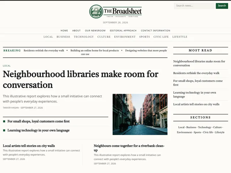 Broadsheet demo site