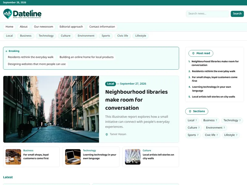 Dateline demo site