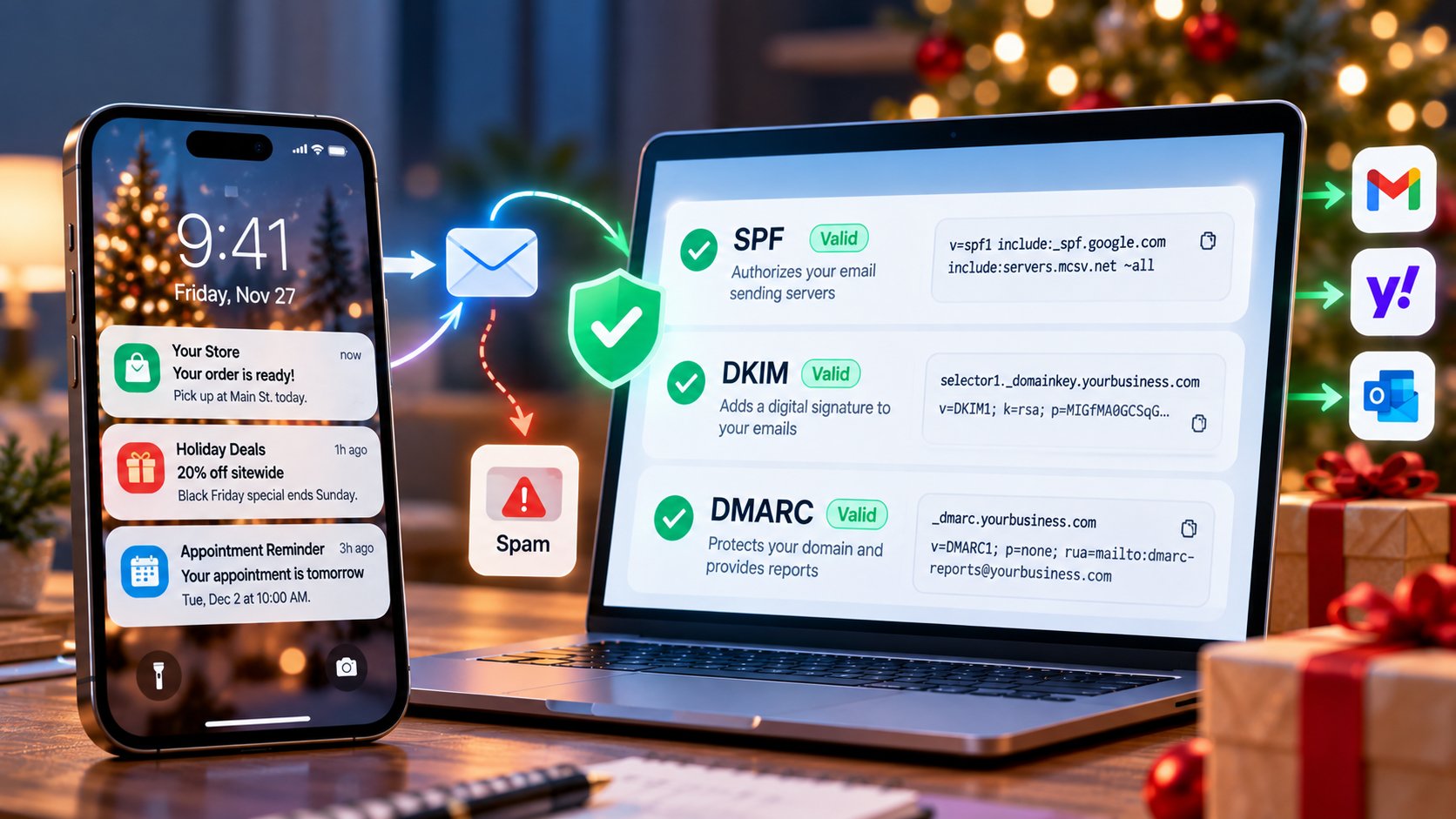 How to Set Up SPF, DKIM, and DMARC for Your Small Business Email (Before the Holiday Rush)