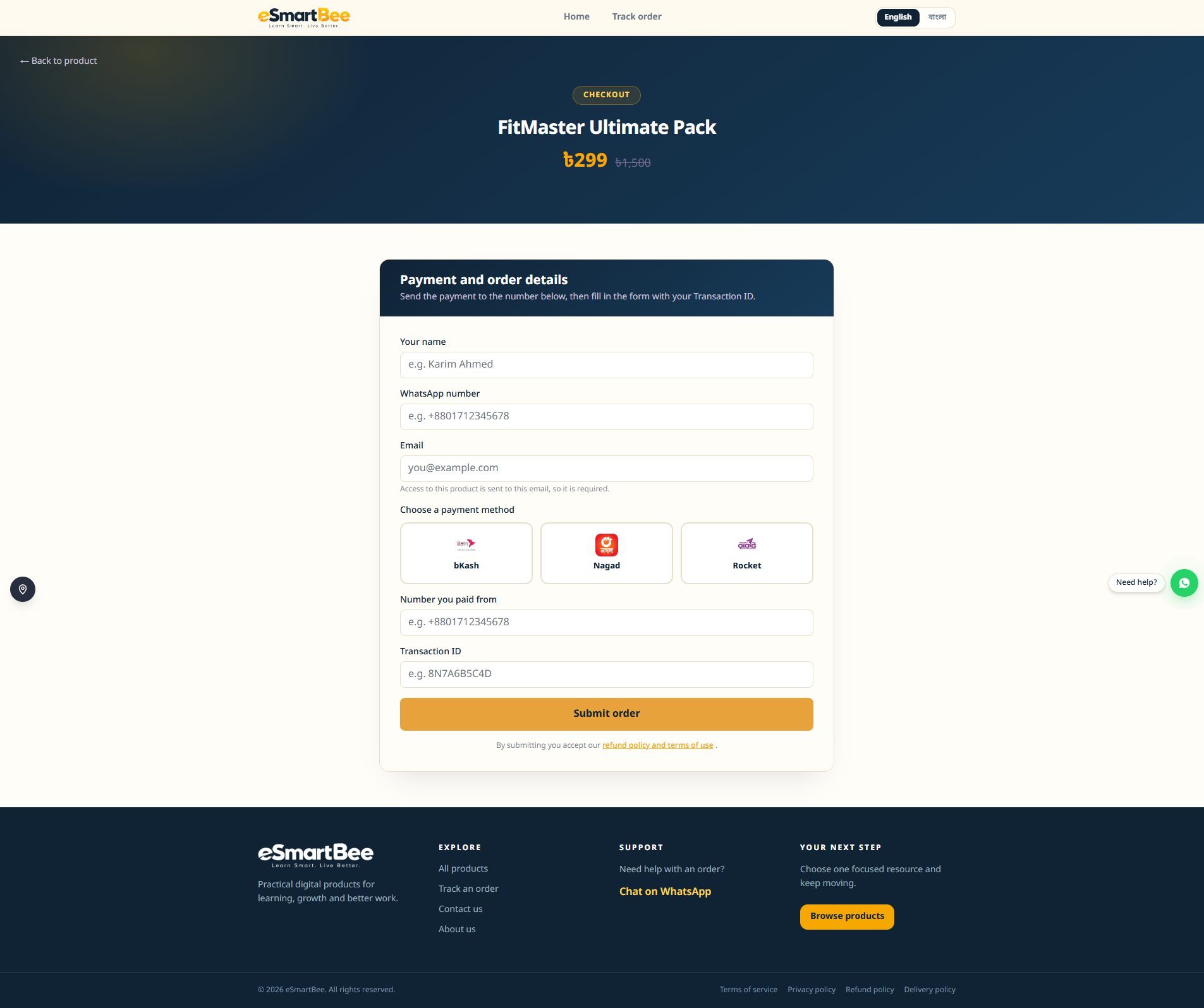 eSmartBee — Digital Product & Course Selling Platform screenshot